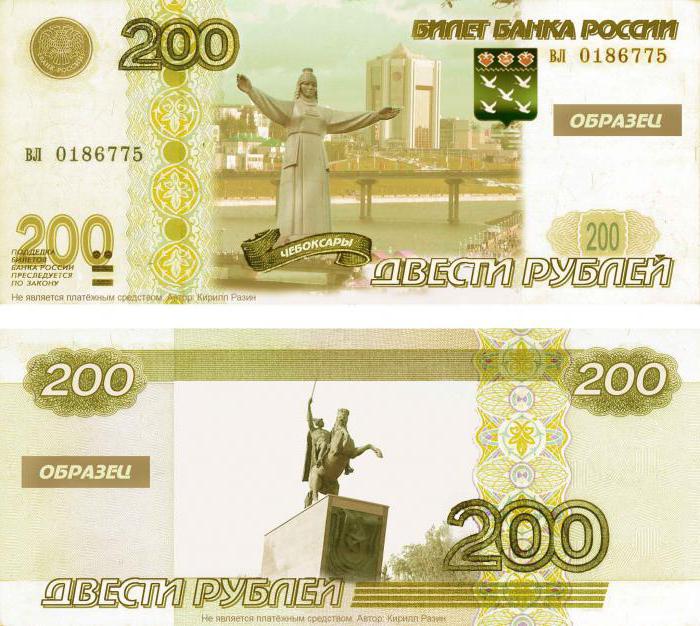 banknotai 200 ir 2000 rubliai