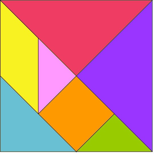 Tangram su savo rankomis