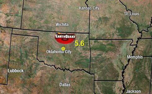 žemės drebėjimas Oklahomoje