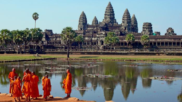 Kur Angkor Wat vaizduojamas ir kaip tai atrodo?